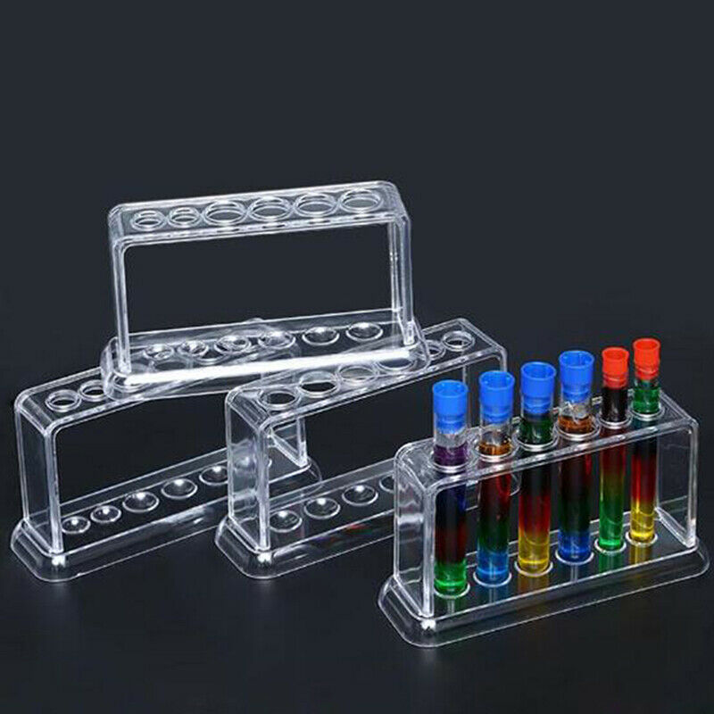 Plastic Clear Test Tube Rack 6 Holes Stand Lab Test Tube Stand Shelf WHDFAU