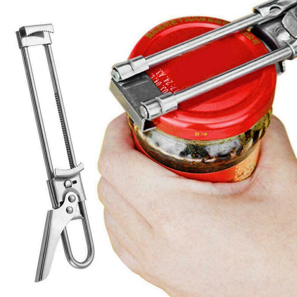 Bottle Opener Multifunctional Beer Adjustable Steel Lid Gripper_ Jar Q9L4