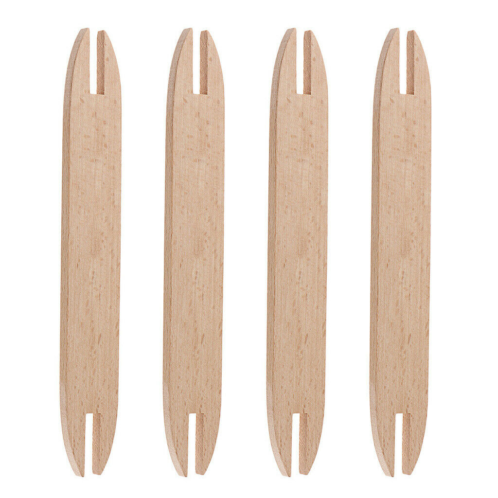 4X Wooden Knitting Shuttle Sticks Wood Rod For Winding Supply DIY Hand Tools