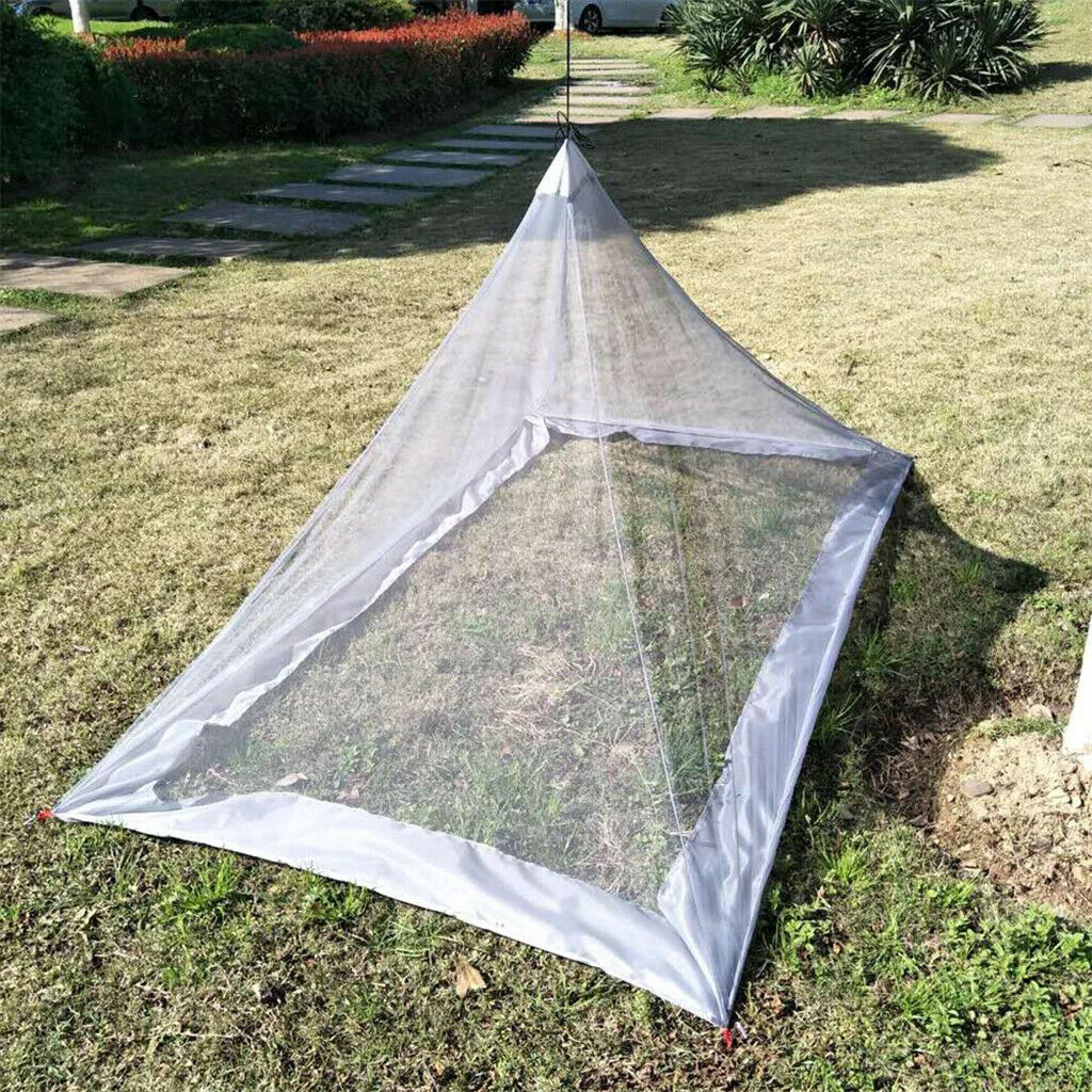 Portable Travel Camping Hammock Mosquito Net Tent Sleeping Canopy Gray