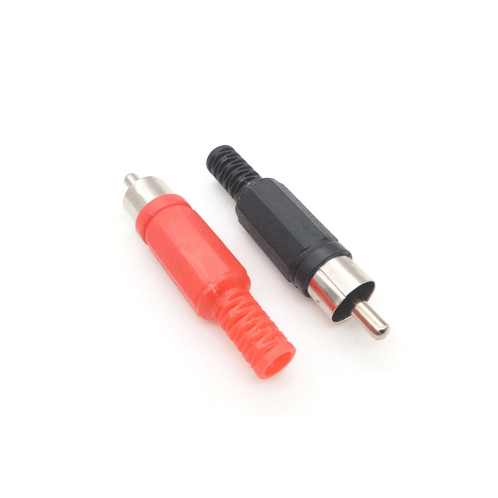 8X New Phono RCA AV Male Socket Solder Termination Adapter Black And Red Color