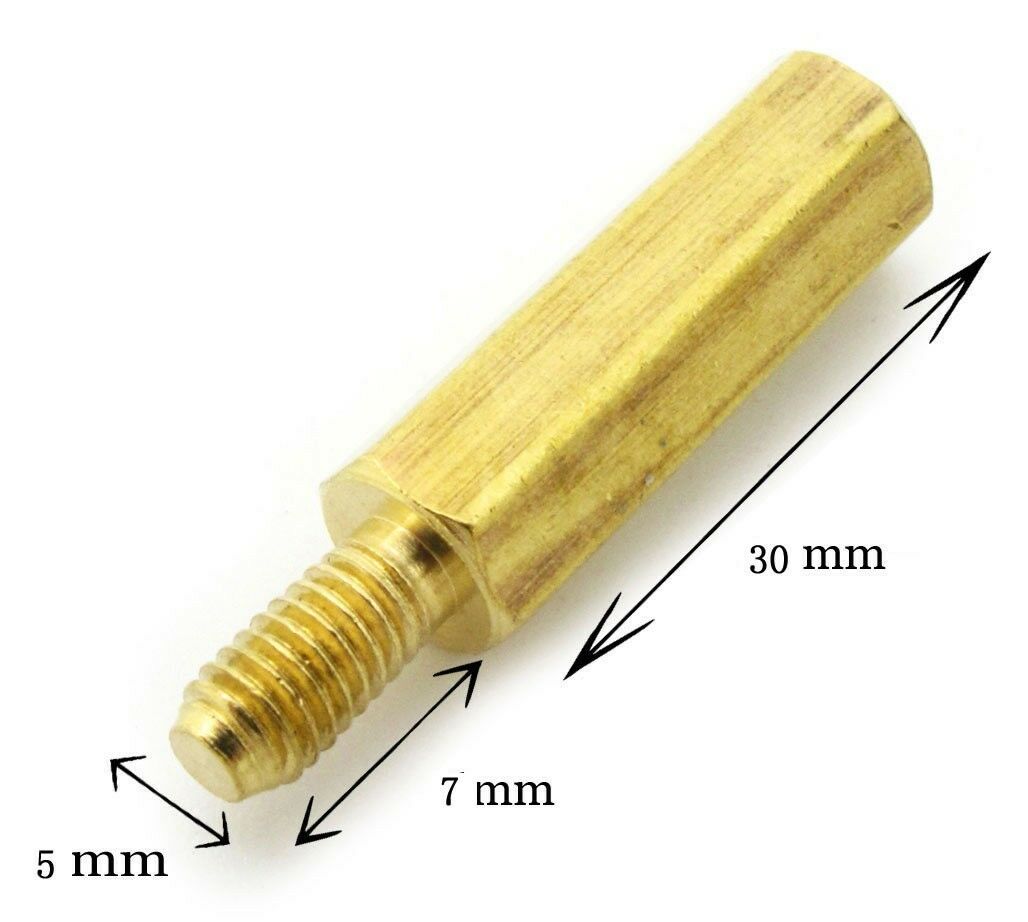 Lot4 M5×30+7mm Brass Hexagonal Threaded Spacers Hexagon Copper Post