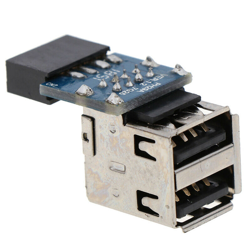 Internal Header Adapter 2 Ports USB2.0 A Female 9Pin Motherboard to DoubleLay XC