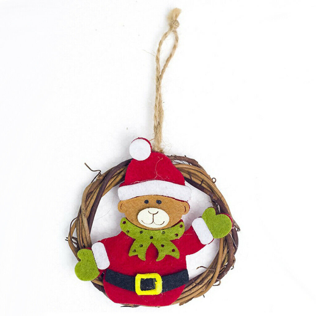 4x Assorted Christmas Wreath Rattan Christmas Tree  Decoration