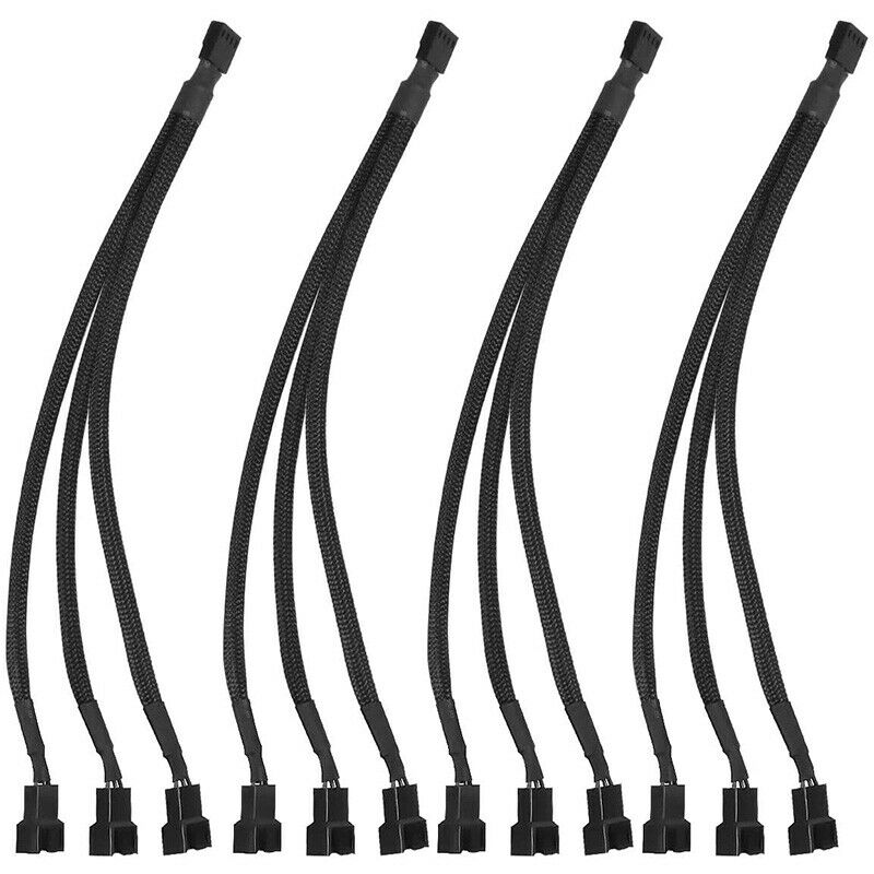 4 Pcs PWM Fan Splitter Cable,Fan Adapter Cable Connector 4 Pin 1 to 3 Conve B7X1