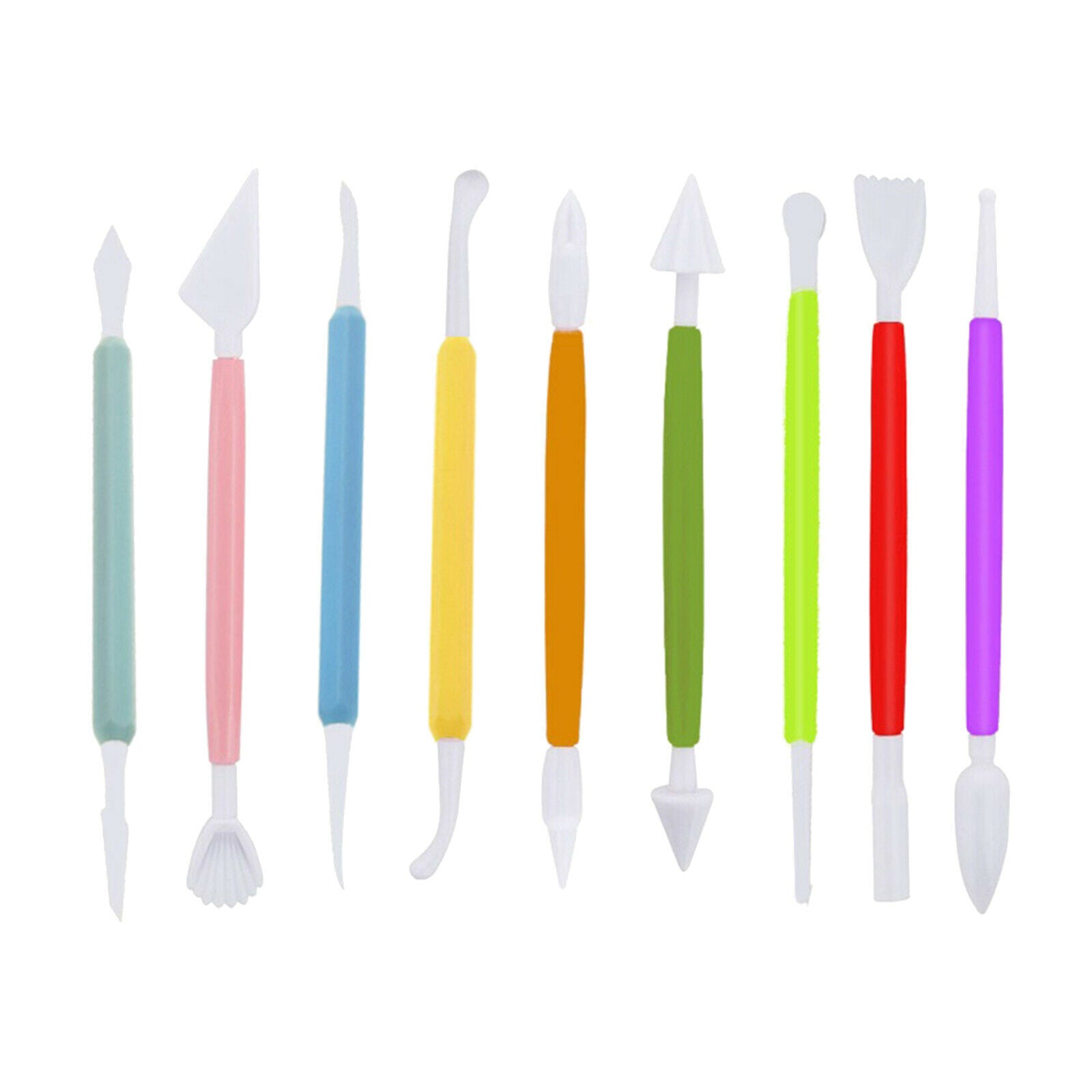 9Pack Plastic Clay Tools Ceramic Pottery Kit Shaping And Sculpting Assorteds