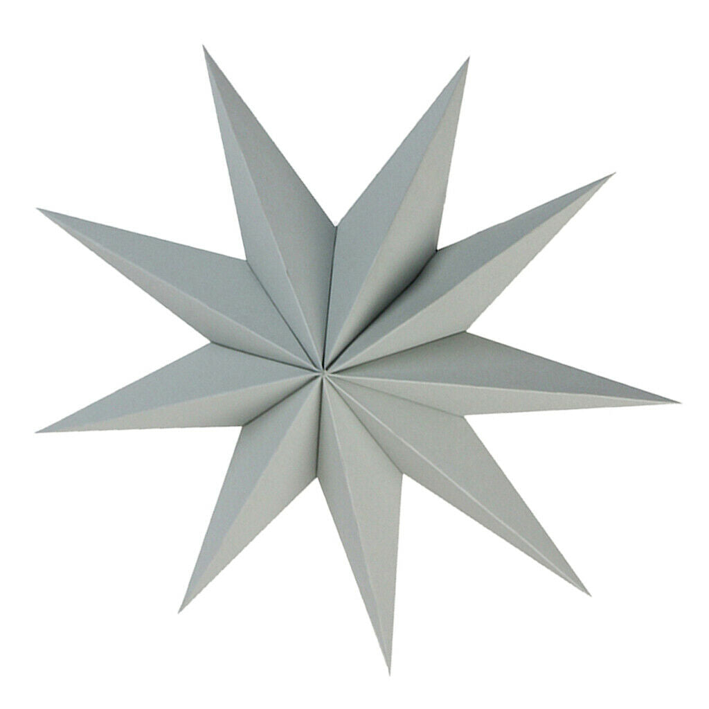 9 Pointed Paper Star Lanterns Ornaments Hanging Birthday Party Supplies Gray