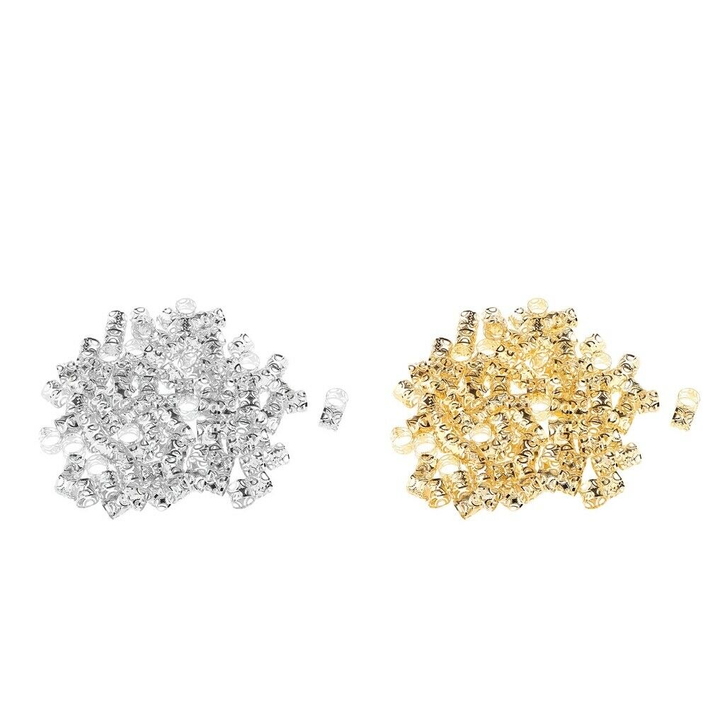 200 Pieces Dreadlocks Beads DIY Style Hair Decoration Braid Rings Hoops