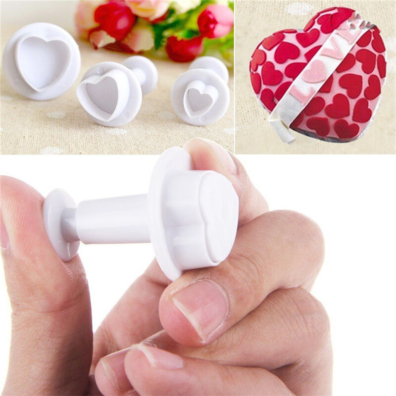 3 Pcs/set DIY Baking Mold Heart Shape Cake Chocolate Sugar Decoration Mo .l8