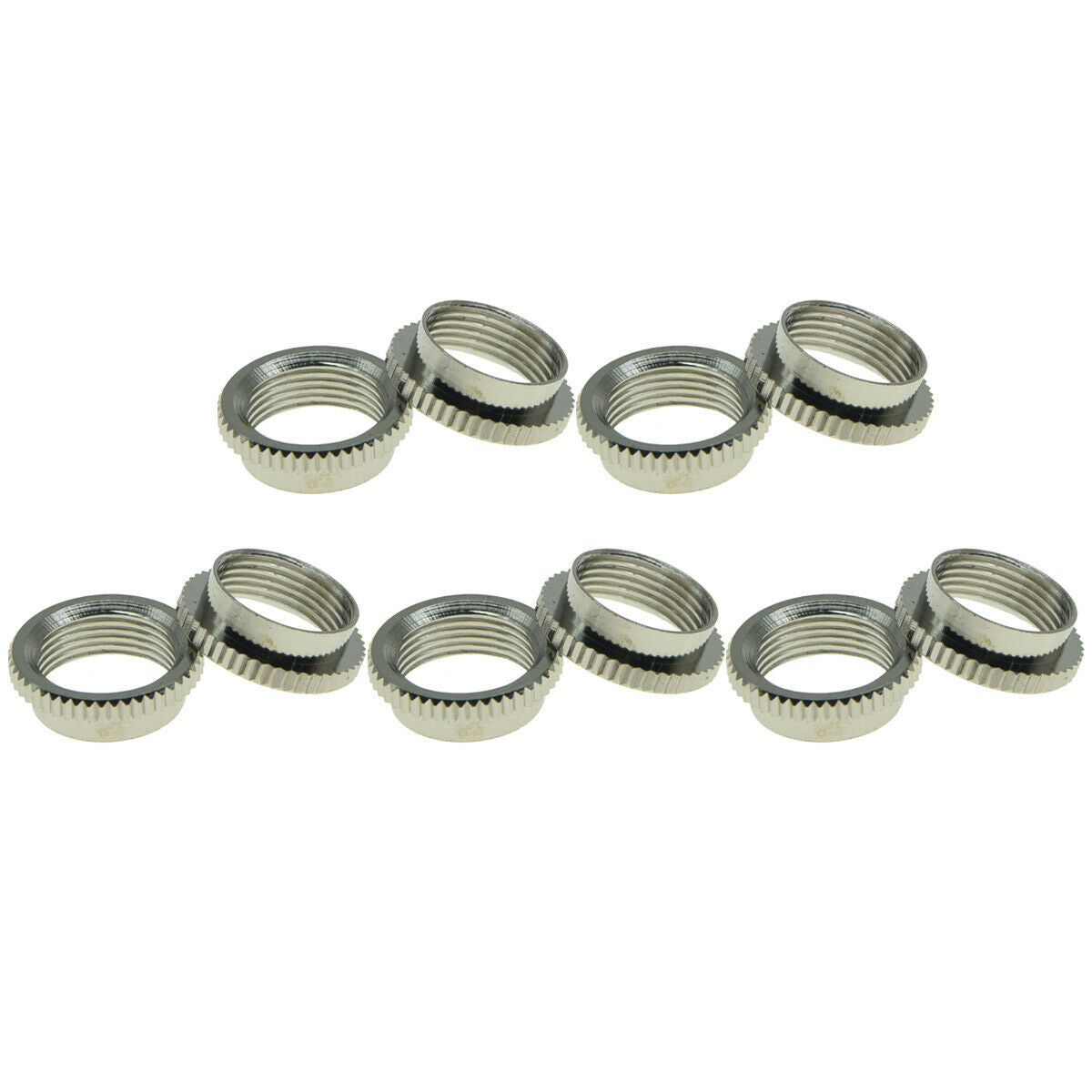 10x Nickel 15/32" Fine Knurl Deep Nut Toggle Switch Nut For Switchcraft Guitars