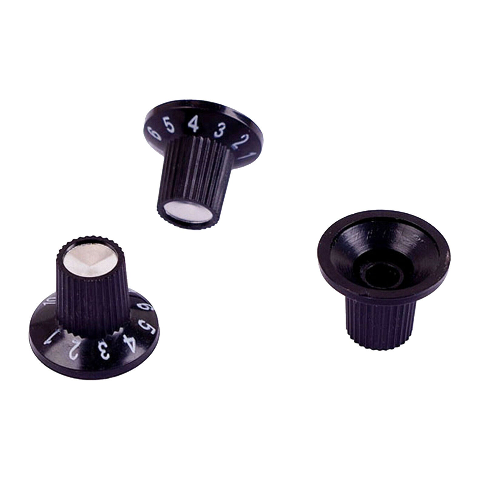 3pcs Black Guitar Bass Top Hat Knobs Speed Control Knobs Volume Tone Set