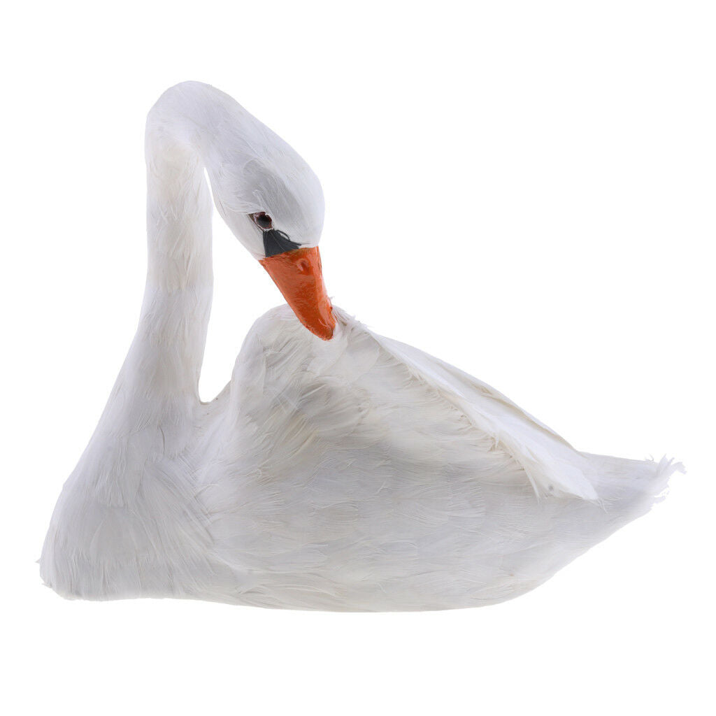 White Swan Realistic Sculpture Outdoor Lawn Garden Statue Pond Decor #4