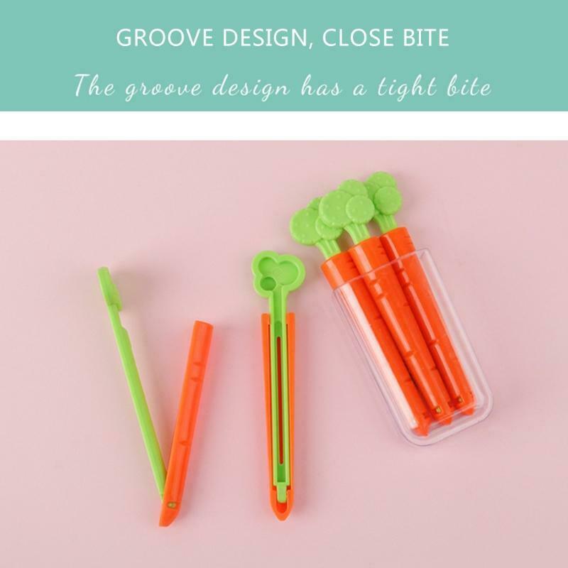 5 Pcs Carrot Shape Food Snacks Sealing Clip Magnet Storage Food Snack Seal Tools