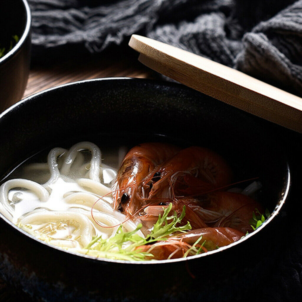 Japanese Ramen Bowl Large with Lid and Spoon Soup Tableware Accessory Gifts
