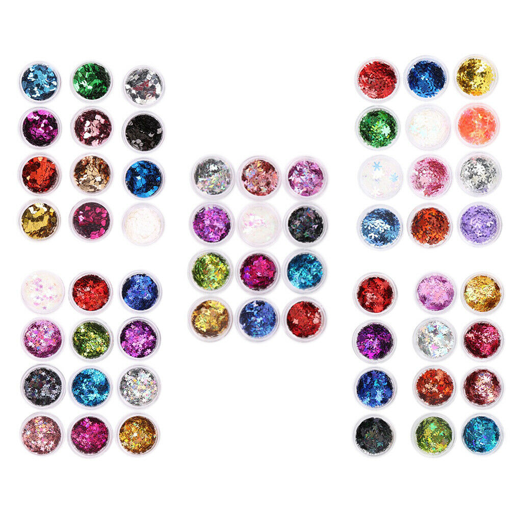 60Pcs Beautiful Nail Sequins Long Lasting Nail Art Manicure DIY Decoration