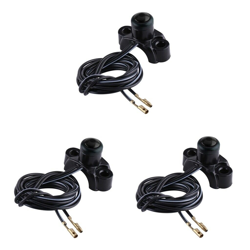 3xMotorbike ATV 22mm Handlebars Engine Kill Stop Start Button Switch - Black