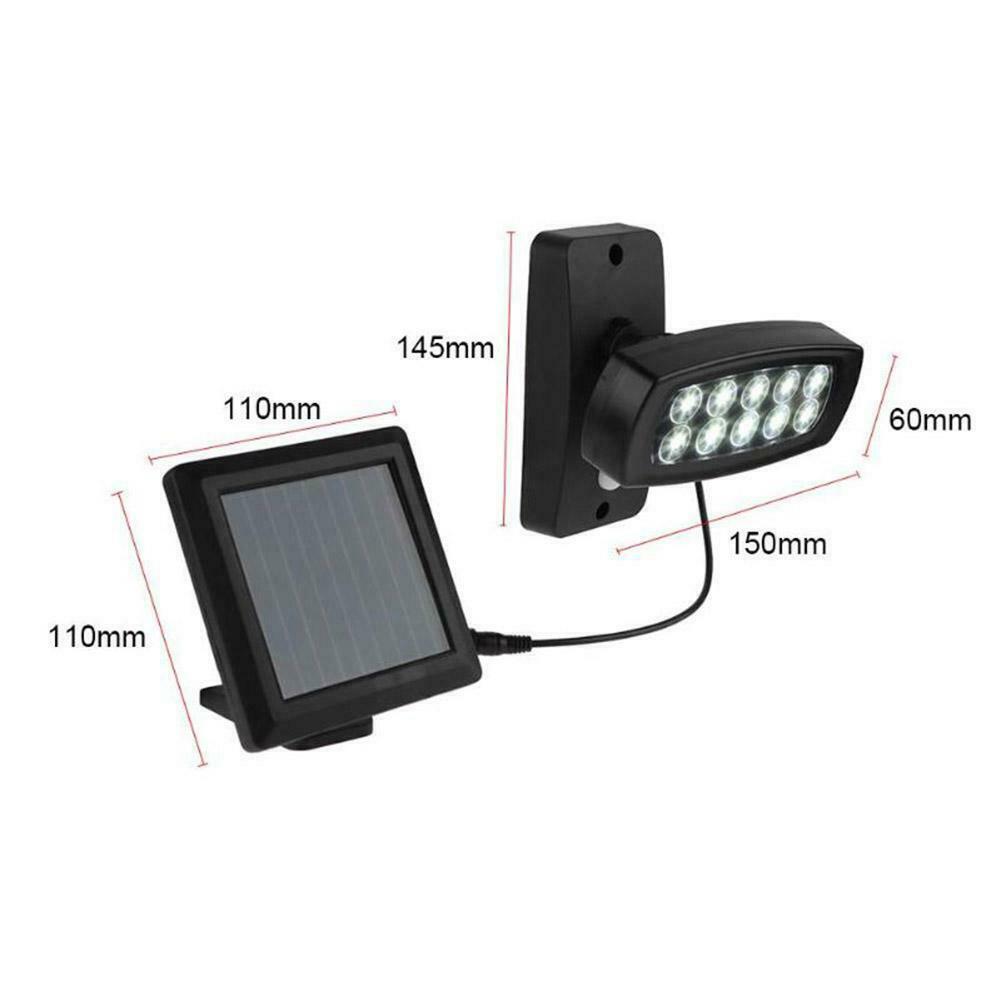 10 LED Solar Light Motion Sensor Waterproof Outdoor Garden Yard Wall Lamp @