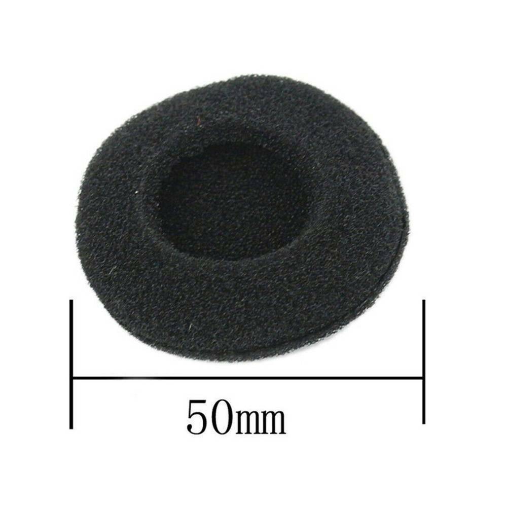 10x 50mm Headphone Earphone Sponge Ear Pad Foam Cover Caps Black