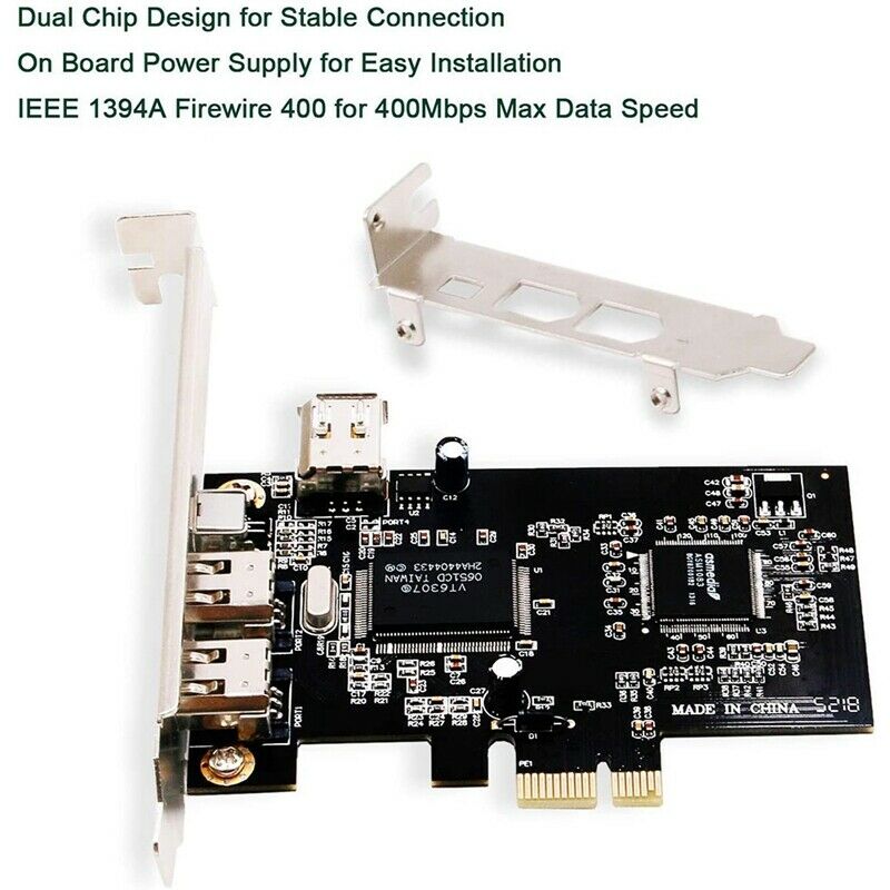 PCIe 3 Ports 1394A Firewire Expansion Card, PCI Express 1X to IEEE 1394 AdapS2C4