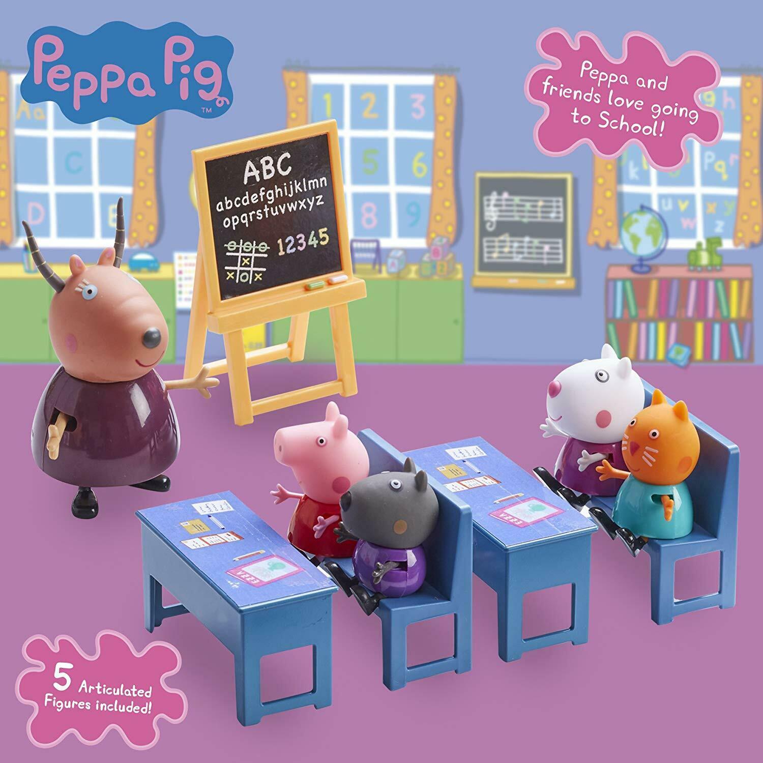 05033 Peppa Pig School Classroom Playset with 5 Figures and Desks! Age 3+