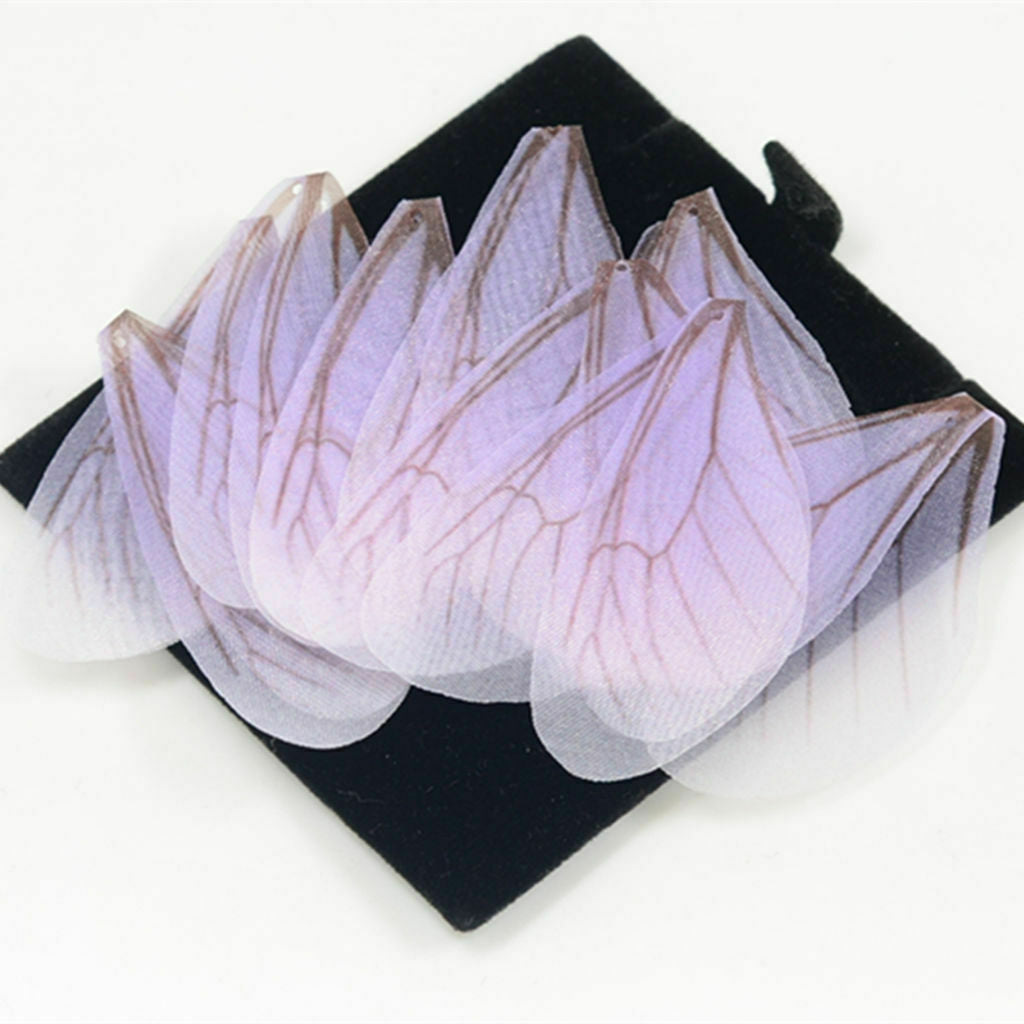 10pcs Dragonfly Wing Earrings Pendants for DIY Charm Jewelry Findings Purple