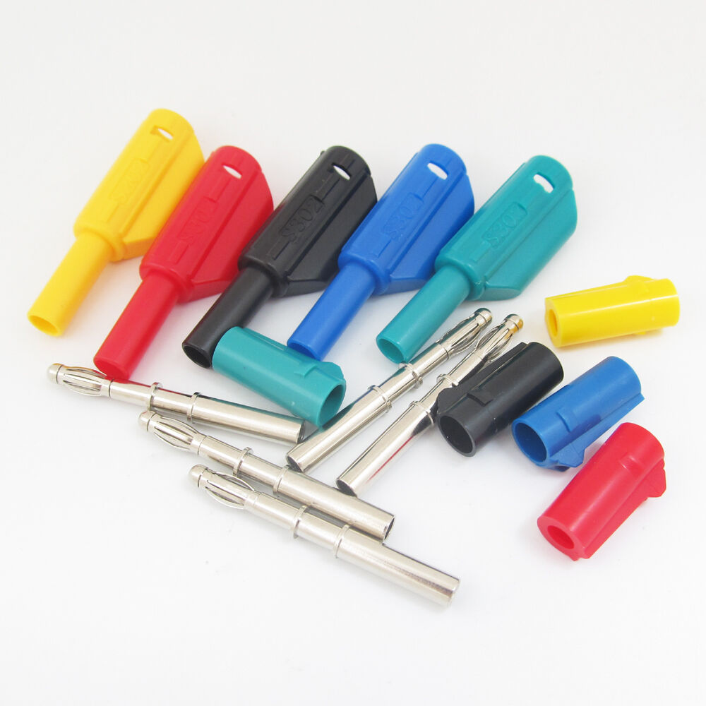 5set 3.5mm Banana Plug Hard Plastic Insulated Stackable Safety protection 5Color
