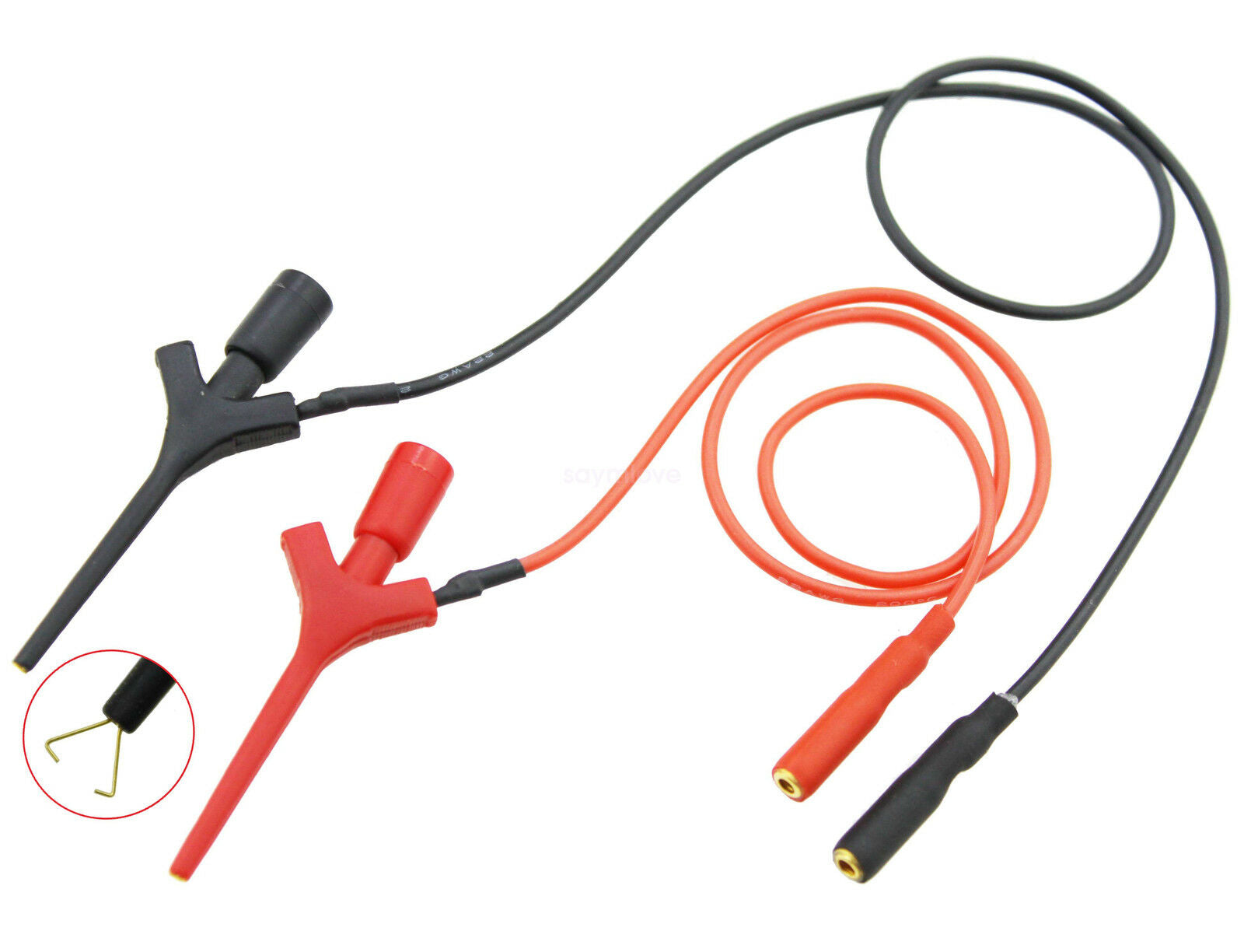 2pcs New Aircraft Test Hook Test Clip Probe SMD IC With Female Banana Plug