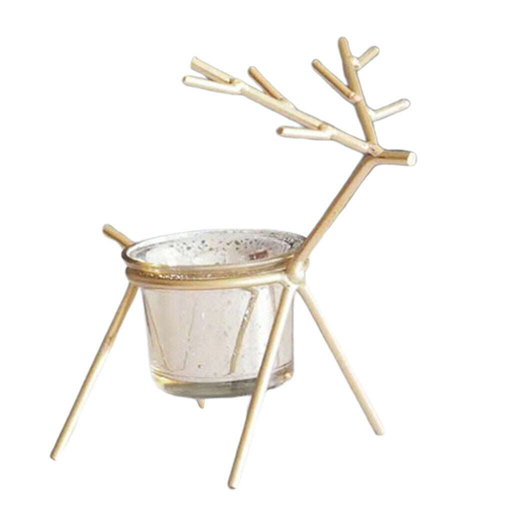 Reindeer Holder Table Centerpieces Photo Prop Bar Cafe Ornament Golden