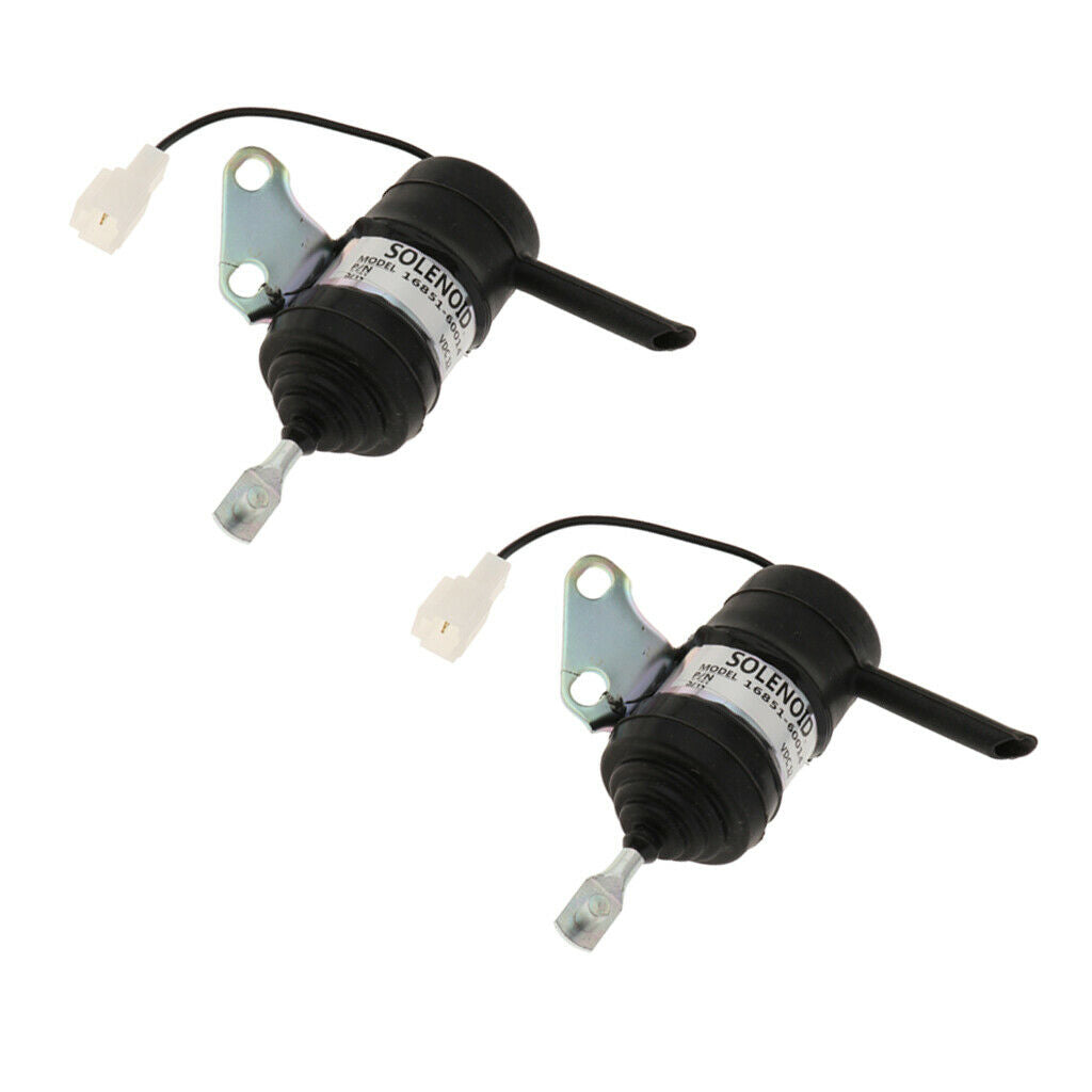 2pcs Performance 16851-60014 Fuel Shut Down Solenoid Kubota Excavator RTV900