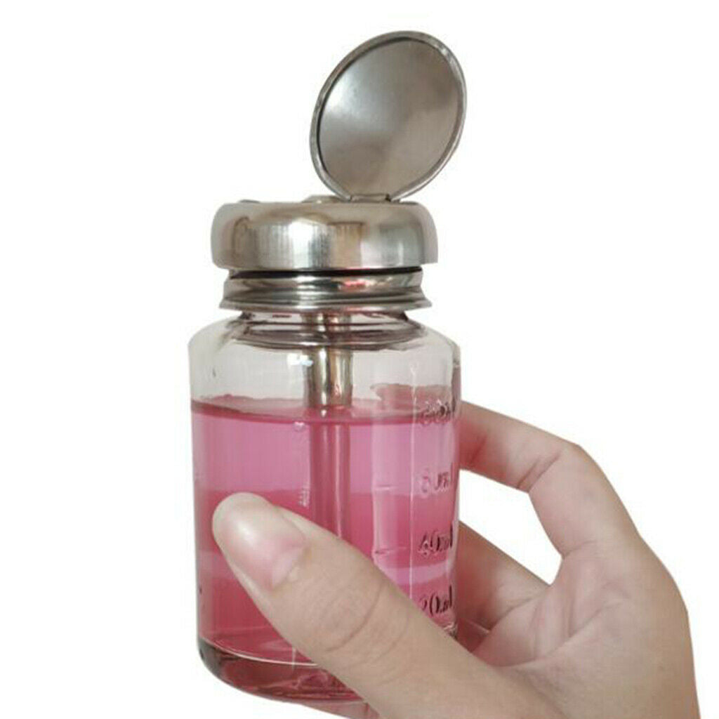 4x Empty Press Bottles Nail PolishMakeup Remover Dispenser Vials Container