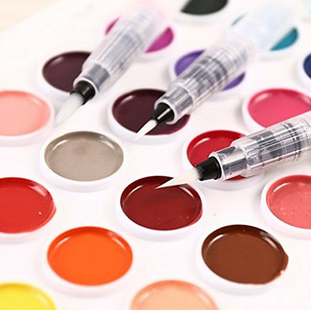 4 Pieces Portable Paint Brush Water Color Brush Watercolor Brush Pen Medium