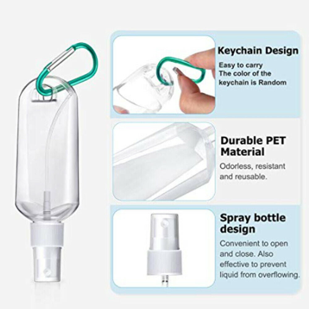 Portable Plastic Empty Bottles Hand Makeup Spray Containers Keychain Bottles