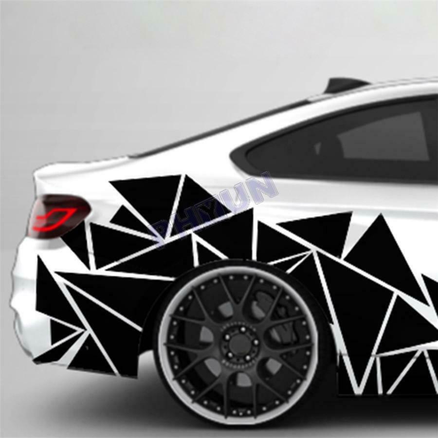 2x Glossy Black Car Truck Stickers Decals Body Decoration Trim Triangles Style