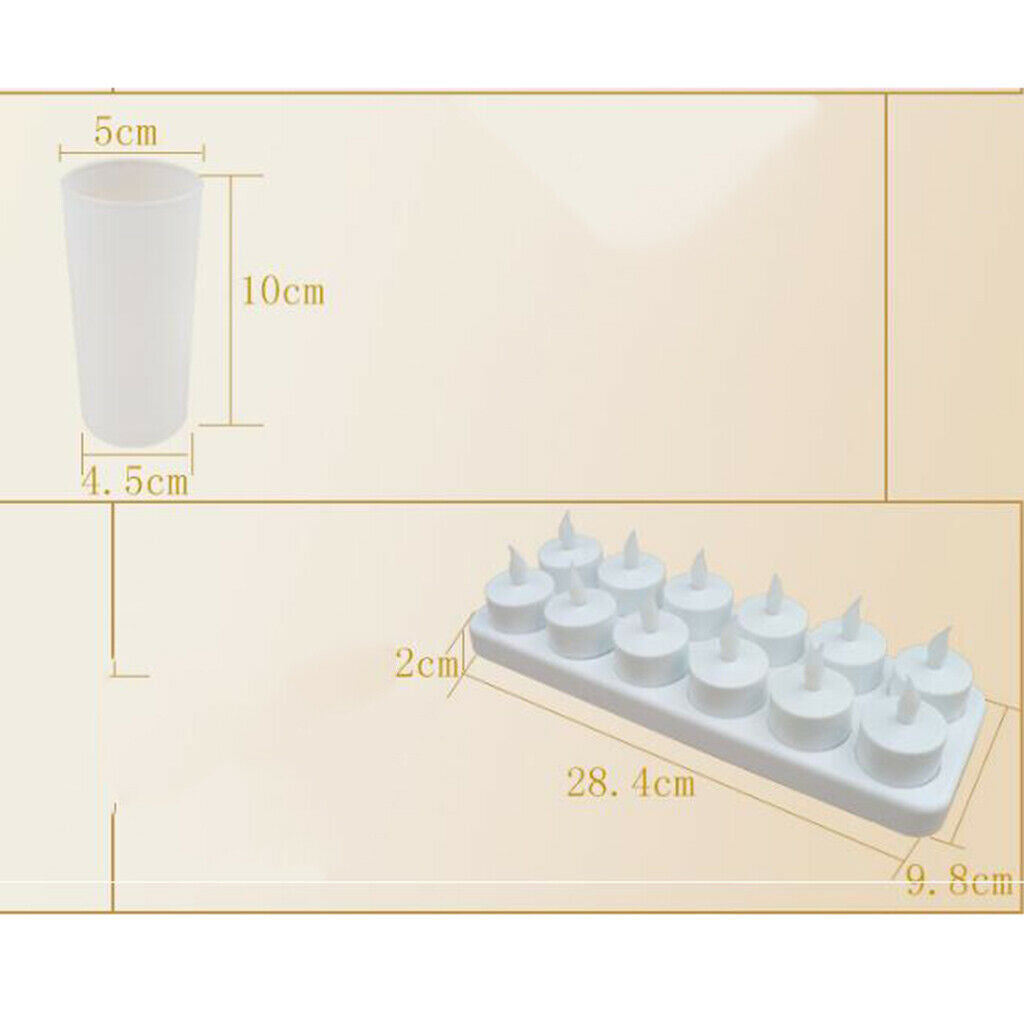 12pcs Rechargeable LED Electronic Candle Light Flameless Flickering Candles