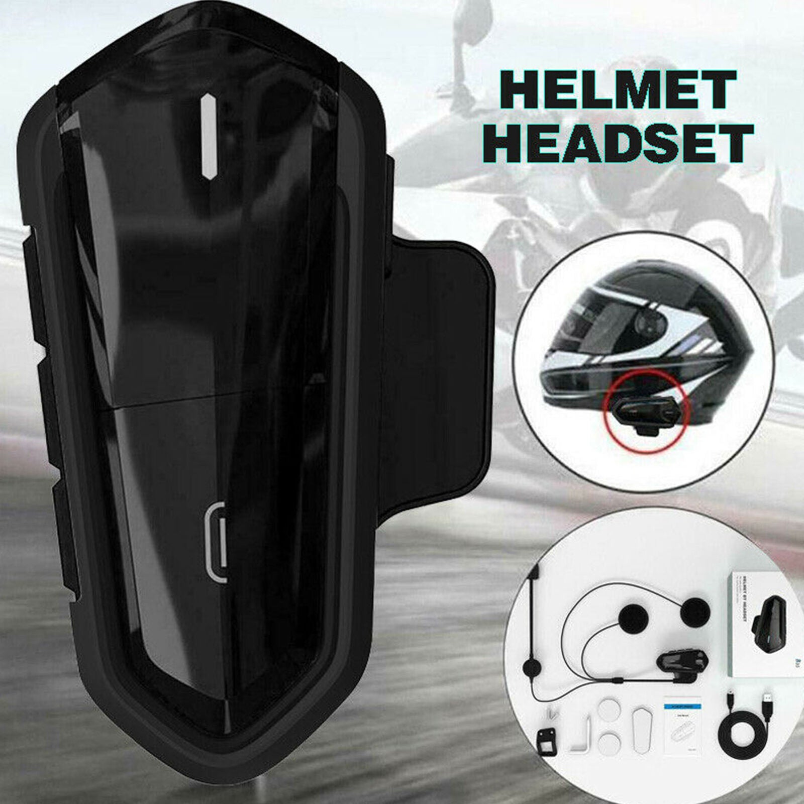 BT-S2 bluetooth Helmet Headset Waterproof Microphone Motorcycle CSR MP3 FM Radio