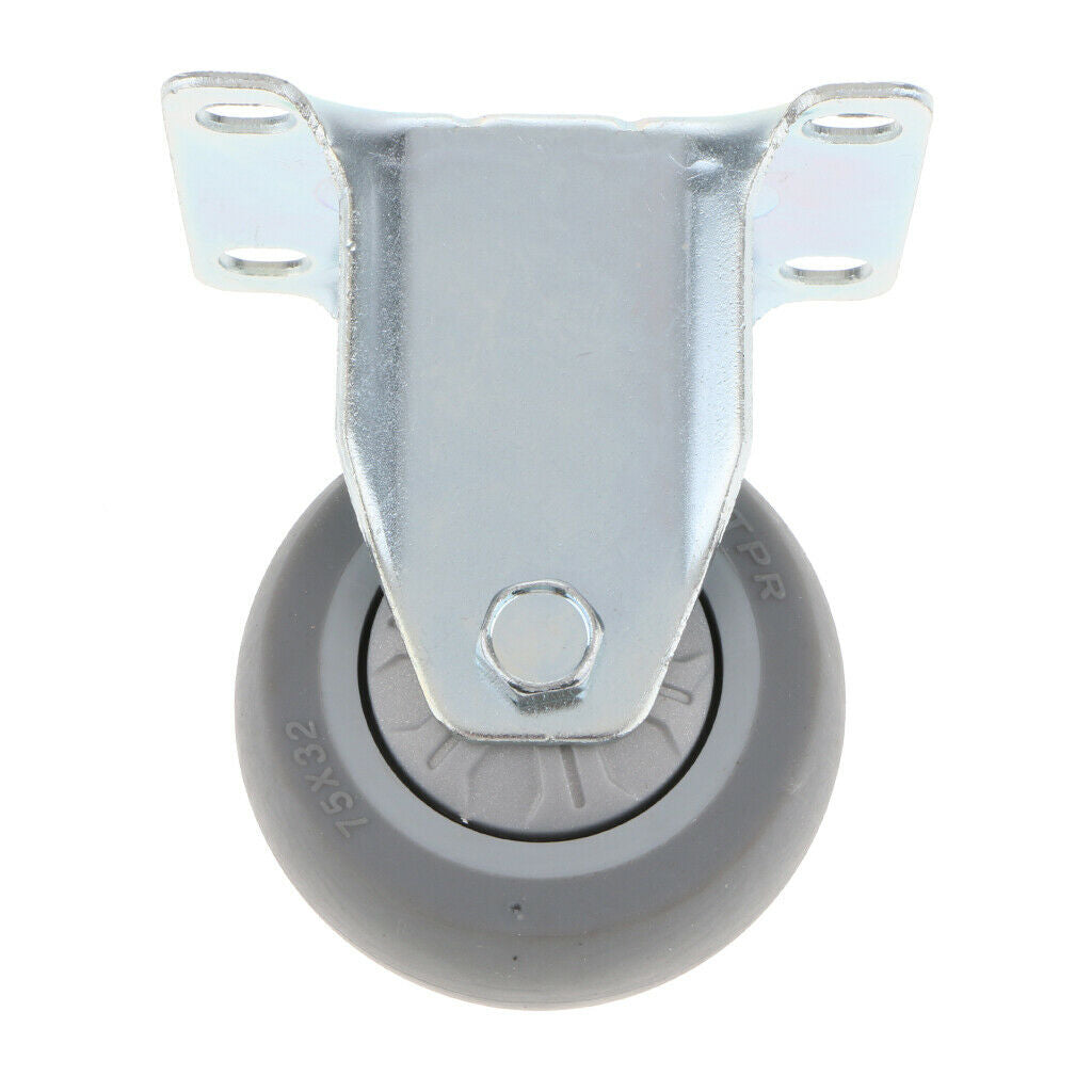3 Inch / 75mm PTFE Heavy Duty Caster Wheel Top Plate Fixed Caster with 8.5mm Dia