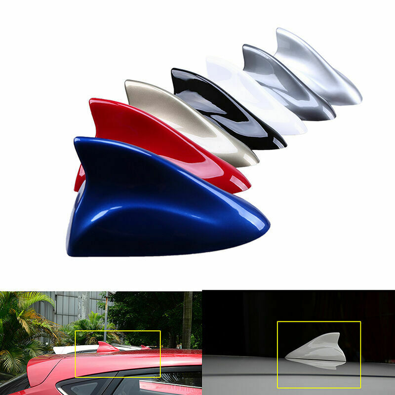 Universal Blue Shark Fin Antenna Aerial AM/FM Signal Roof Aerial for Car SUV ABS