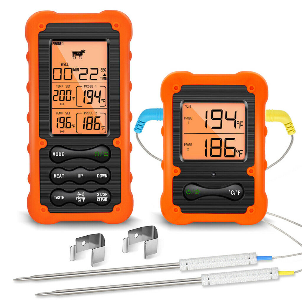 Food Meat Themometer Wireless Meat Thermometer for Smoker Oven Kitchen BBQ