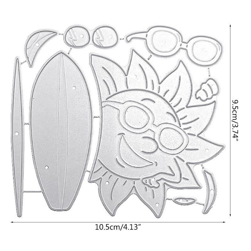 Surfboard Sun with Sunglasses Carbon Steel Cutting Dies DIY Scrapbooking Photo