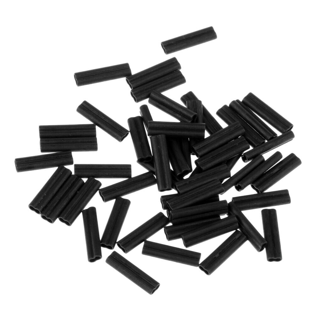 50 Pcs Double Barrel Crimp Sleeves Copper Tube Connector Inside Diameter 1.0mm