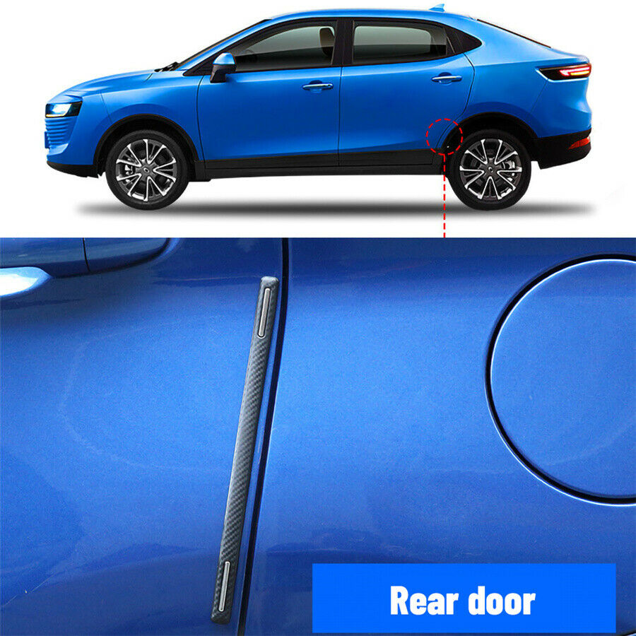 24.8cm x 1.4cm Carbon Fiber Pattern Wear-resistant Car Bumper Corner Guard Cover