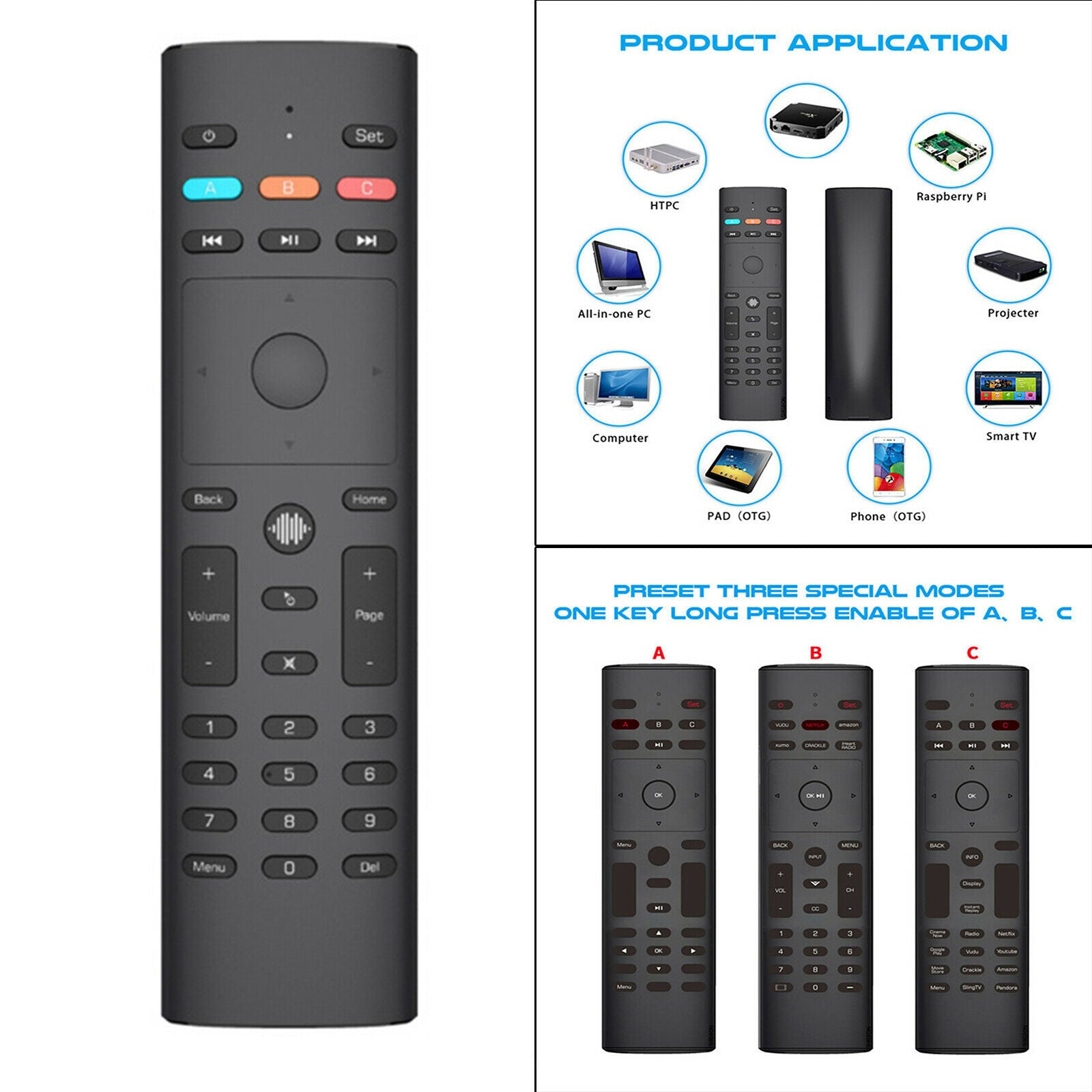 Wireless Intelligent Smart Remote Control USB 2.4G Computer Phone