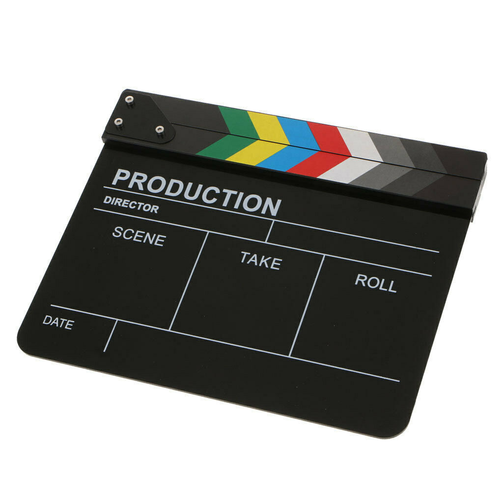 Acrylic Clapboard Dry Erase Director TV Film Movie Slate Cut Action Scene