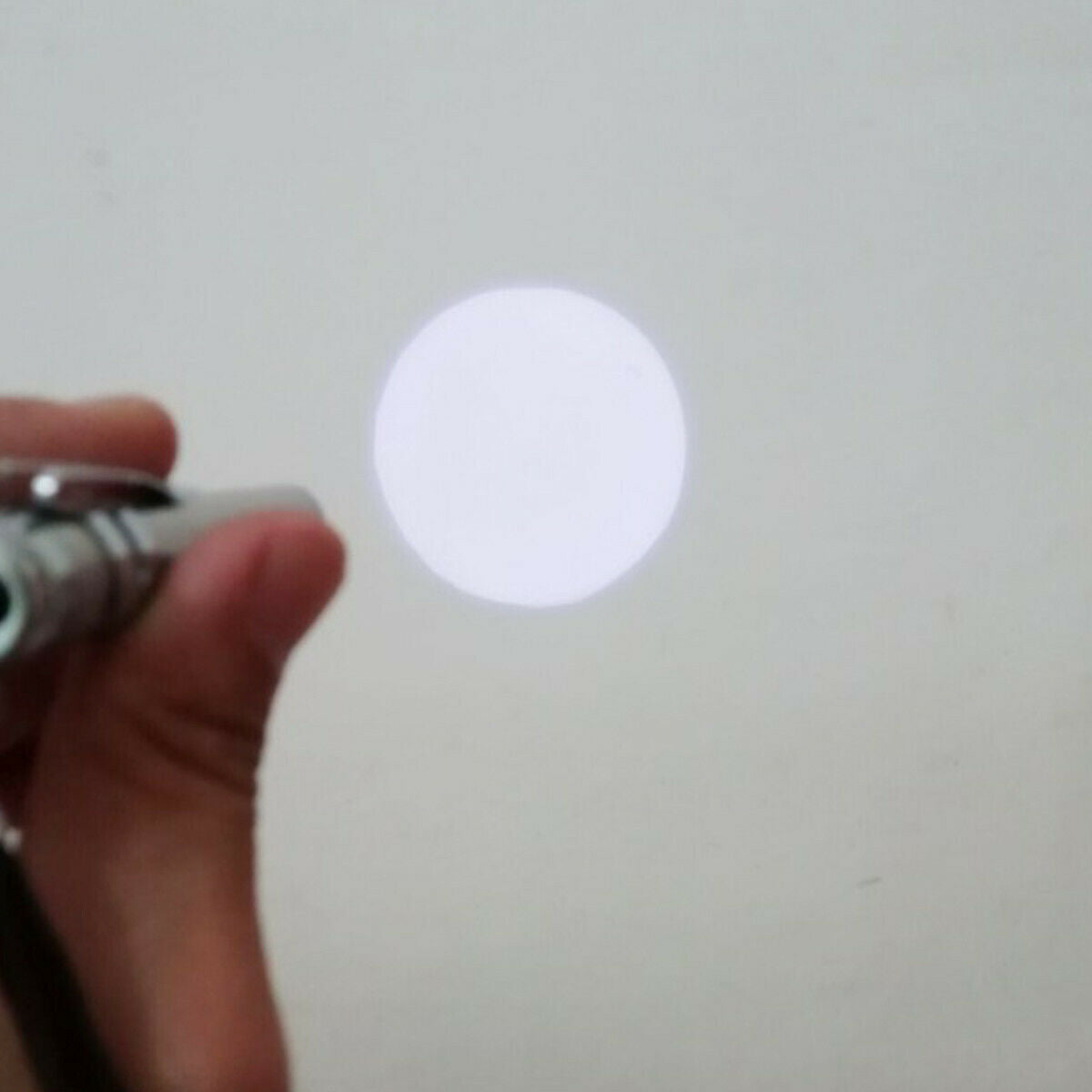 Round Moon Shape Flashlight Stainless Steel Mini LED Lights Focus Torch Lamp