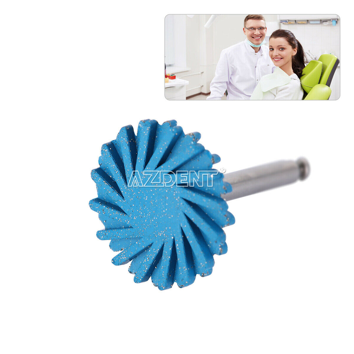 10X AZDENT Dental Composite Polishing Polisher Bur Diamond System RA 14mm Wheel