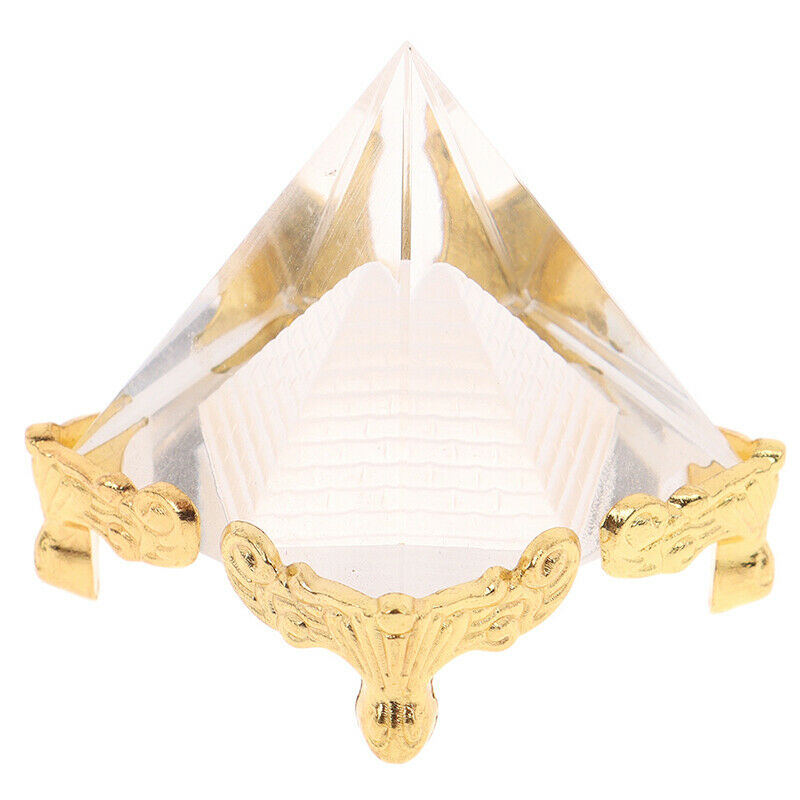 1Pc Feng Shui Egypt Egyptian Crystal Clear Pyramid Ornament Home Decorat DHJCDD