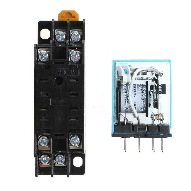 8 Pin MY2NJ Relay 24 V DC Small Relay 5A DPDT Coil With Base Socket
