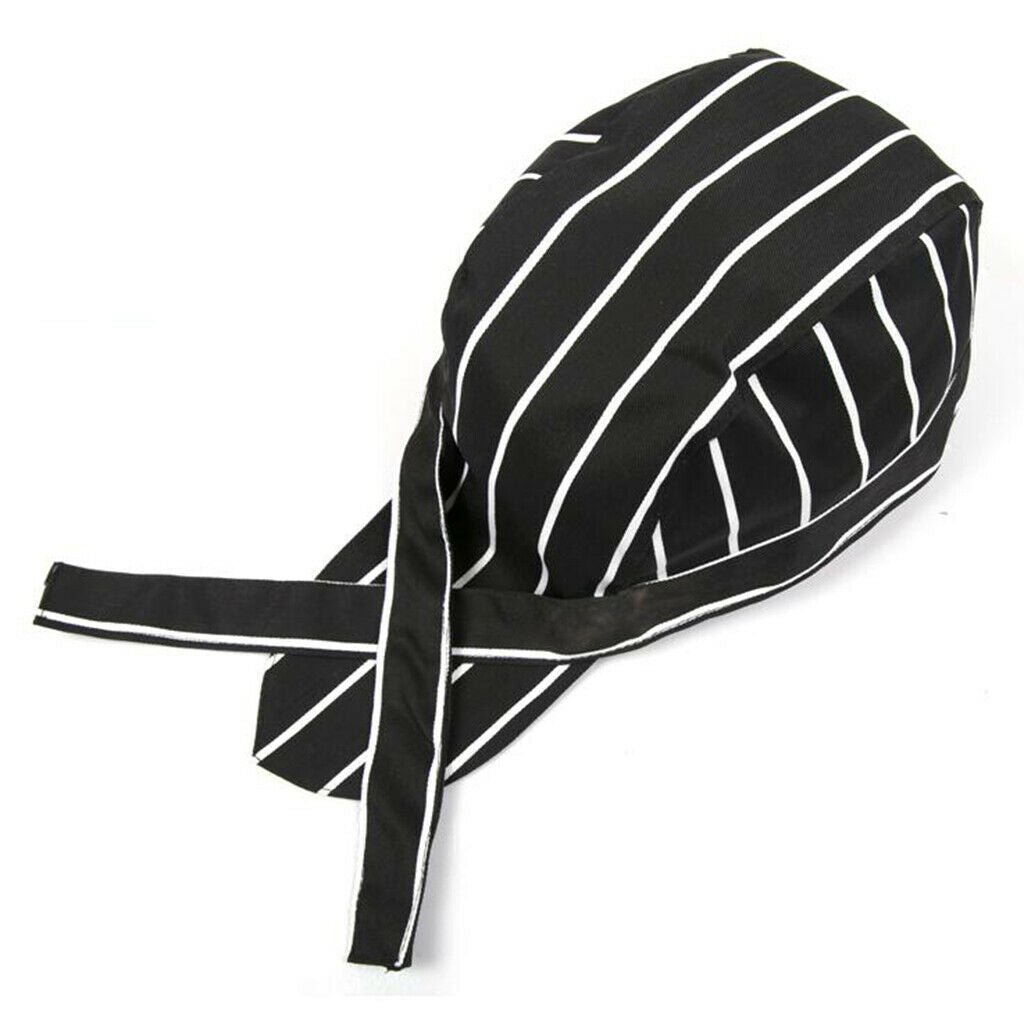 2 Pieces Unisex Catering Chef's Headwrap Bandana Hat Head Do Tied Caps