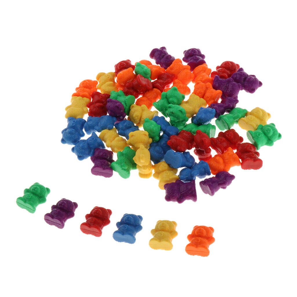 1cm Square Cubes Bricks Maths + 2.6cm Bear Sort Counters Hard Plastic Coins
