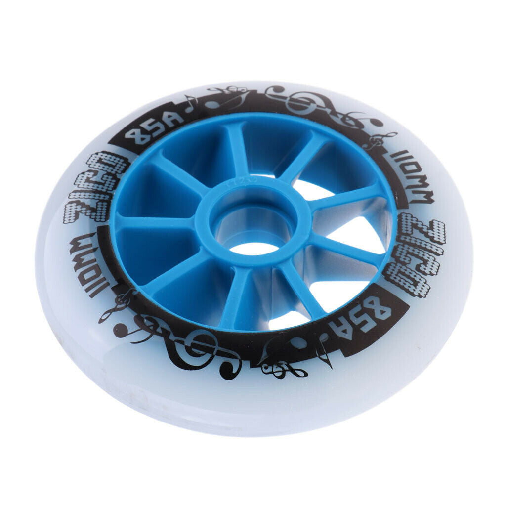 6X Outdoor PU Roller Inline Skates Wheel Replacement Racing Wheels 110mm Blue